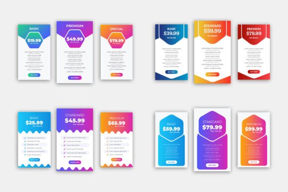 Modern Pricing Comparison Table Template